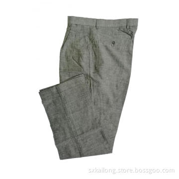 Men's trousers Linen Polyester Grey Melange